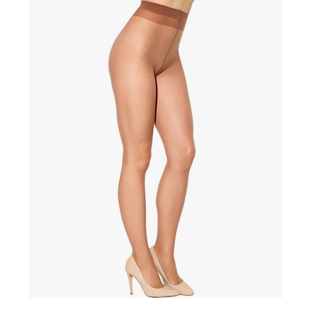 Lot Three Silkies Sheer Toe To Waist Medium Beige Pantyhose 080202 070202